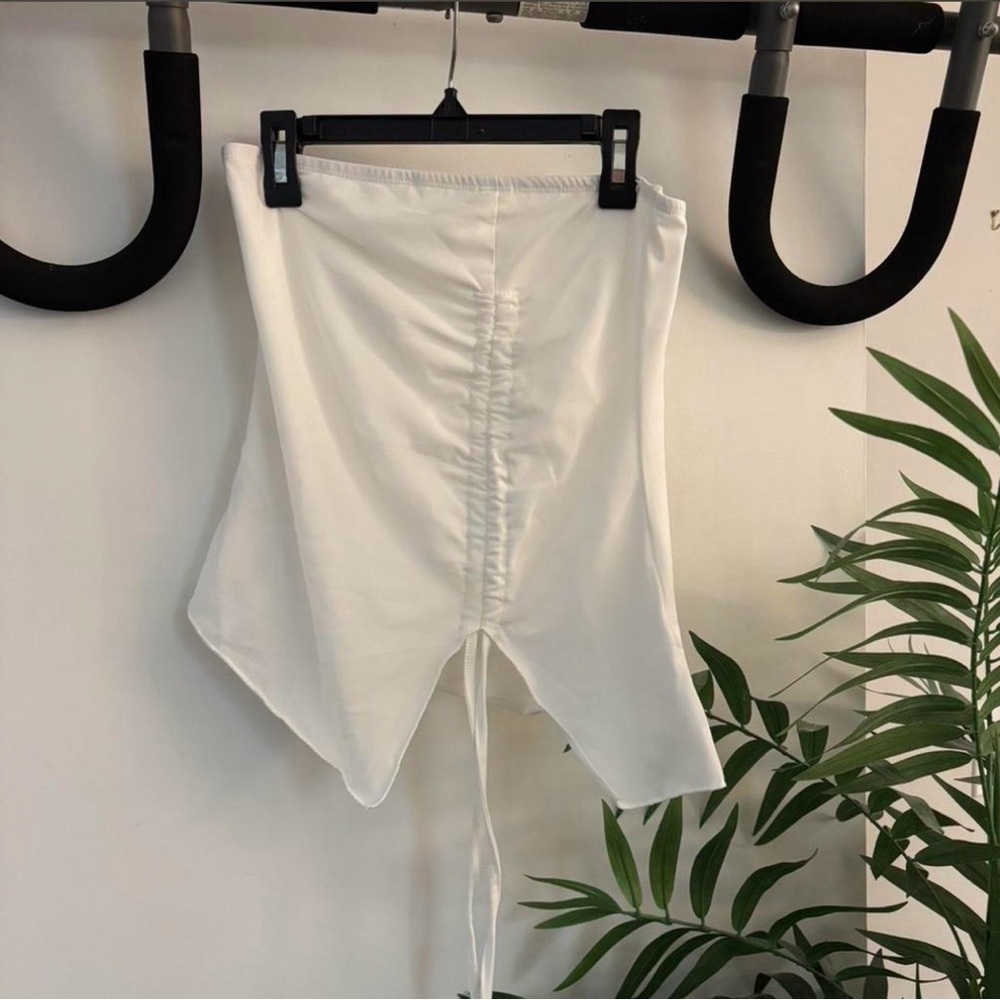White Ruched Skirt